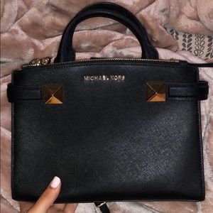 Michael Kors Karla black crossbody satchel